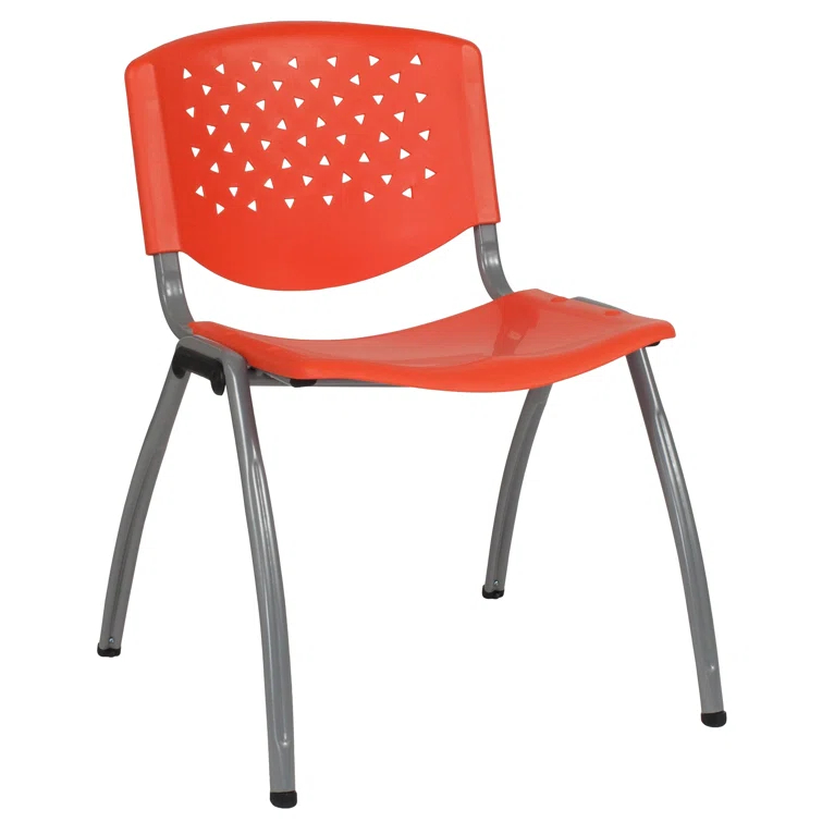 Memphis 880 lb. Capacity Plastic Stack Chair with Powder Coated Frame