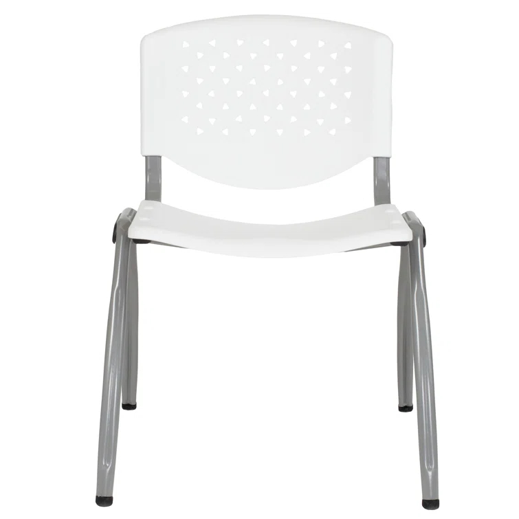 Flash Furniture Memphis 880 lb. Capacity Plastic Stack Chair with Powder Coated Frame