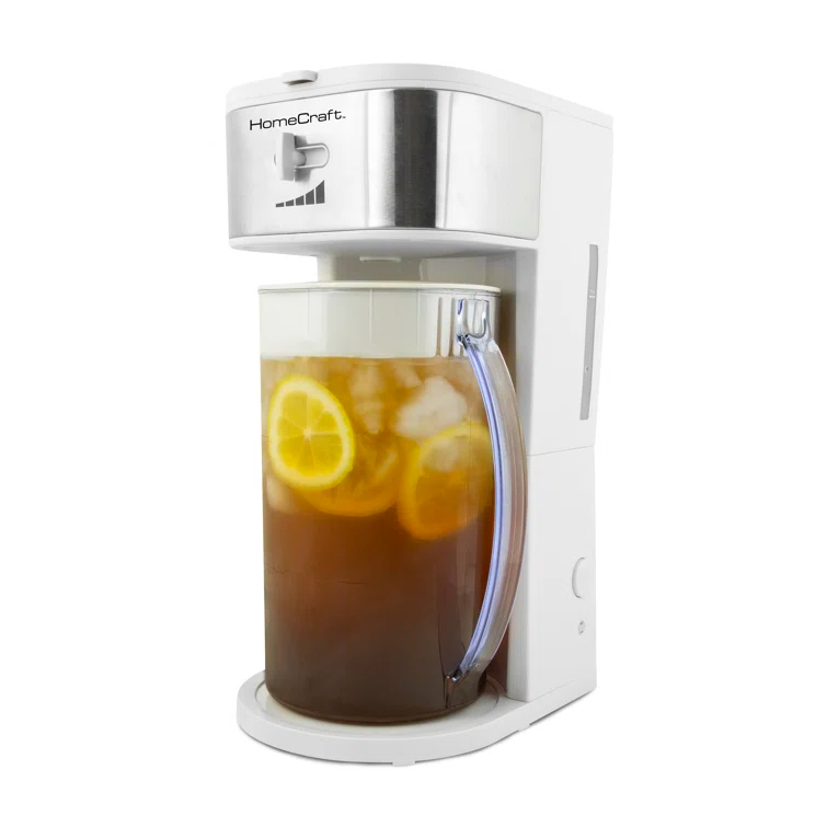 HomeCraft 3-Quart White Stainless Steel Café' Ice Iced Coffee and Tea Brewing System