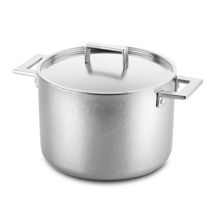 MEPRA Deep Pot with Lid Attiva Pewter Stainless Steel