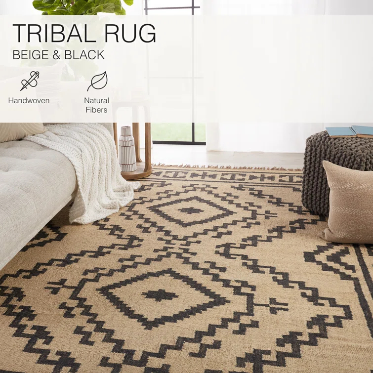 Louie Jute / Sisal Light Beige/Black Rug