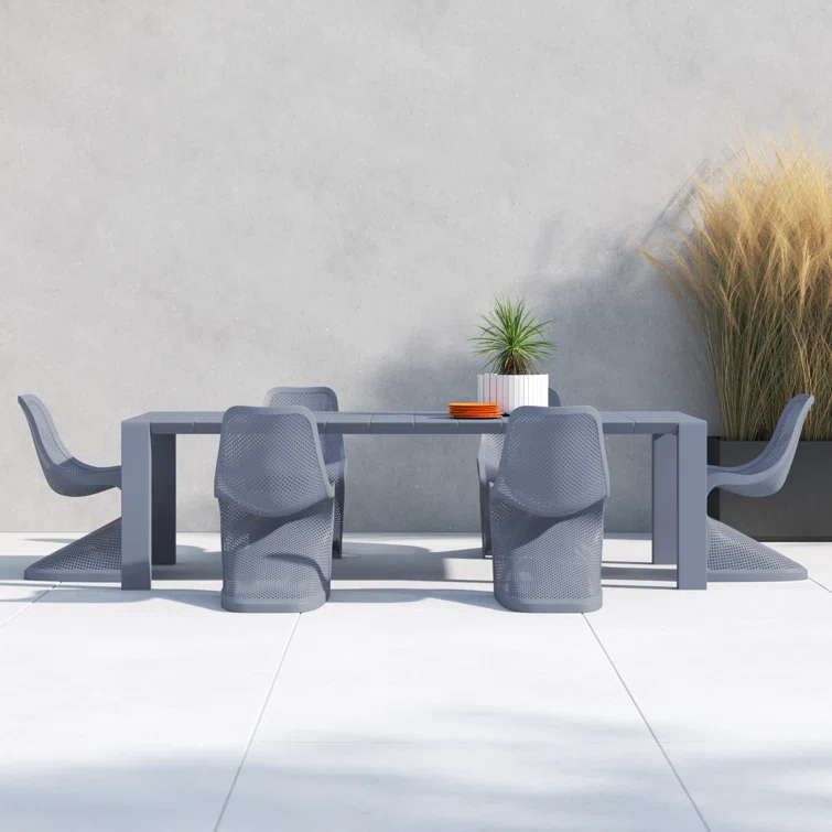 Farrah 118.1'' Rectangular 6 - Person Outdoor Dining Set