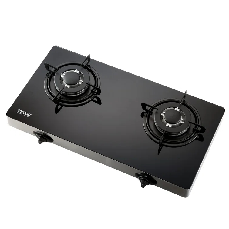 VEVOR 24" Black Natural Gas 2 Burner Cooktop