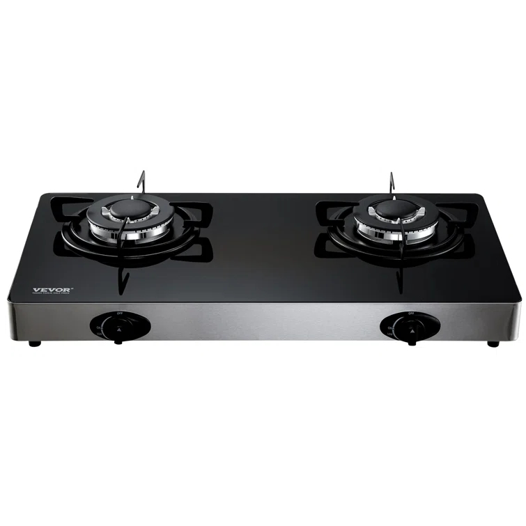 VEVOR 24" Black Natural Gas 2 Burner Cooktop