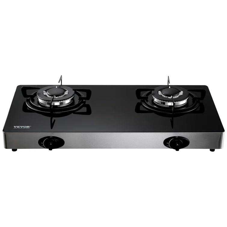VEVOR 24" Black Natural Gas 2 Burner Cooktop