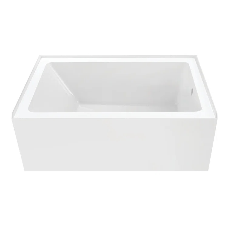 Kingston Brass Aqua Eden 54-Inch Acrylic Rectangular 3-Wall Alcove Tub