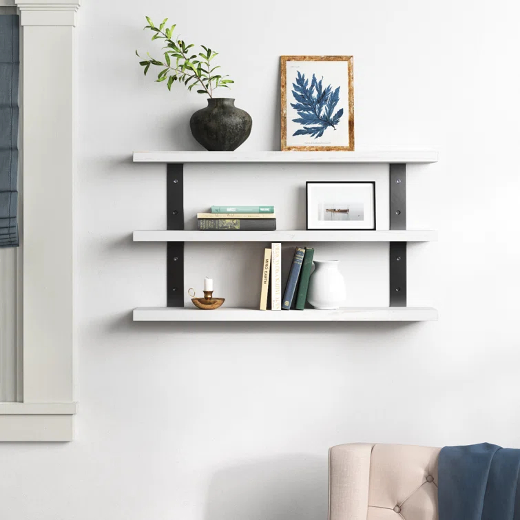 Serene 3 Piece Pine Solid Wood Tiered Shelf