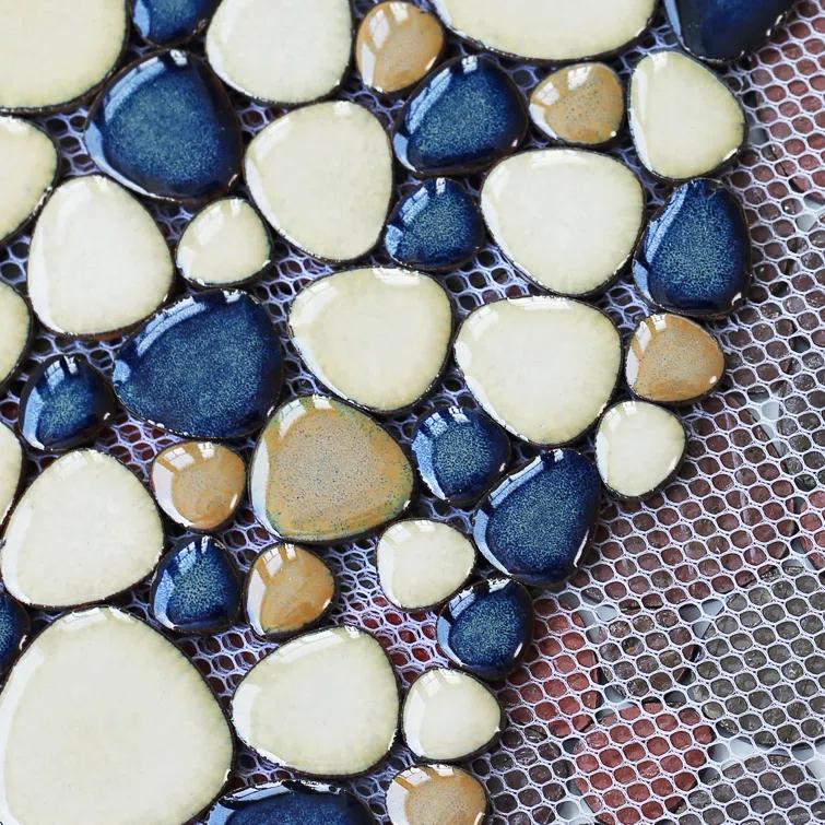 Blue Porcelain Pebbles / Rocks Wall & Floor Tile