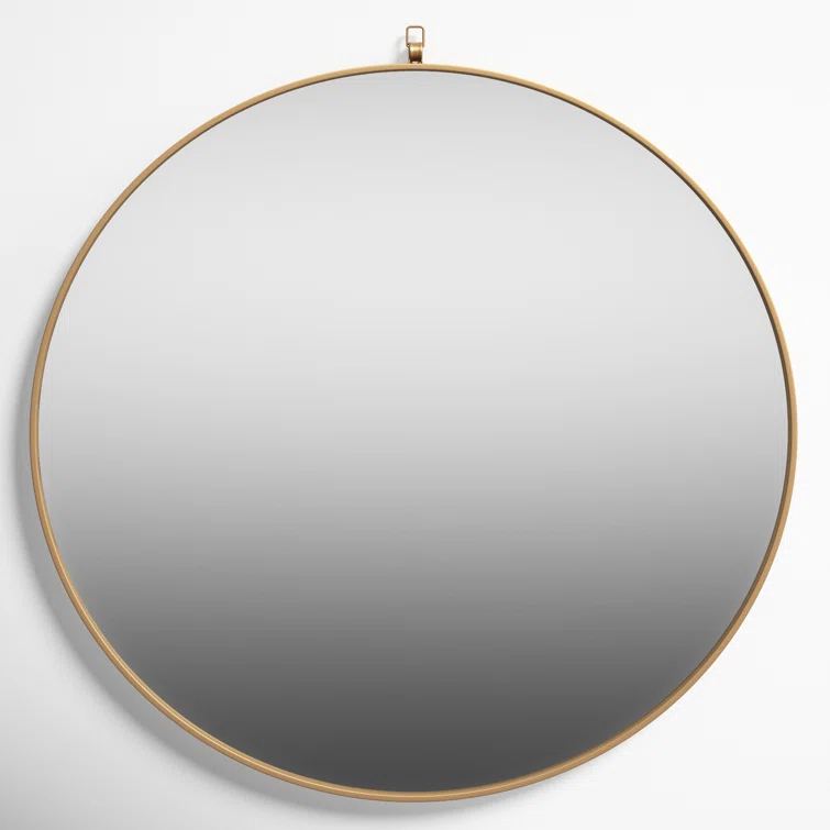 Cassie Metal/Manufactured Wood Round Wall Mirror