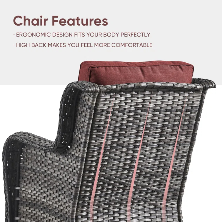 Carolina Outdoor Wicker Swivel Glide Chair with Cushions