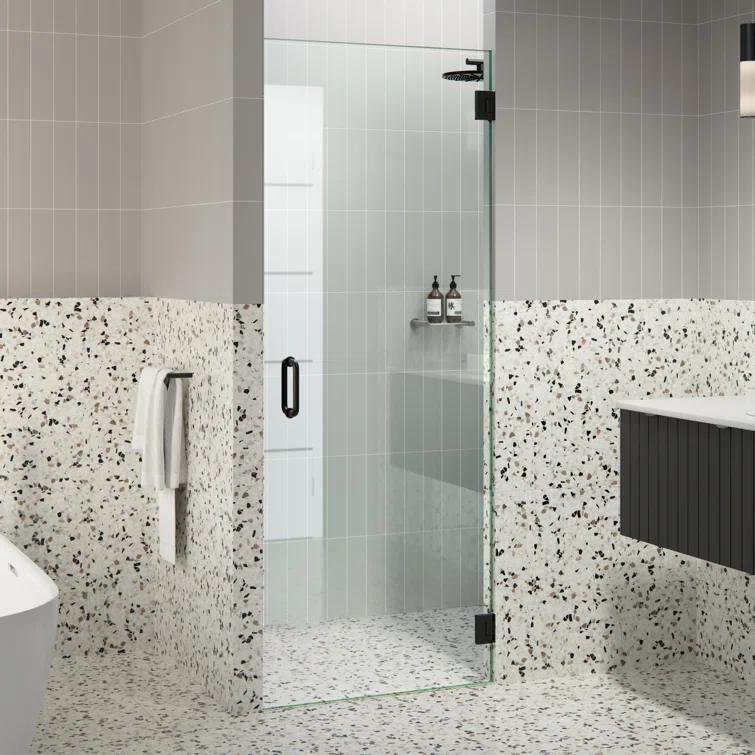 Albedo 29.75 in. x 78 in. Fully Frameless Hinge Shower Door