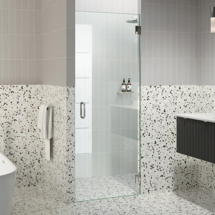 Albedo 28.25 in. x 78 in. Fully Frameless Hinge Shower Door