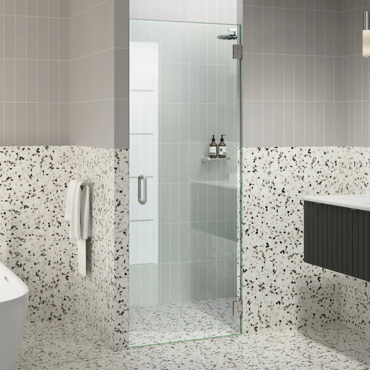 Albedo 28.25 in. x 78 in. Fully Frameless Hinge Shower Door