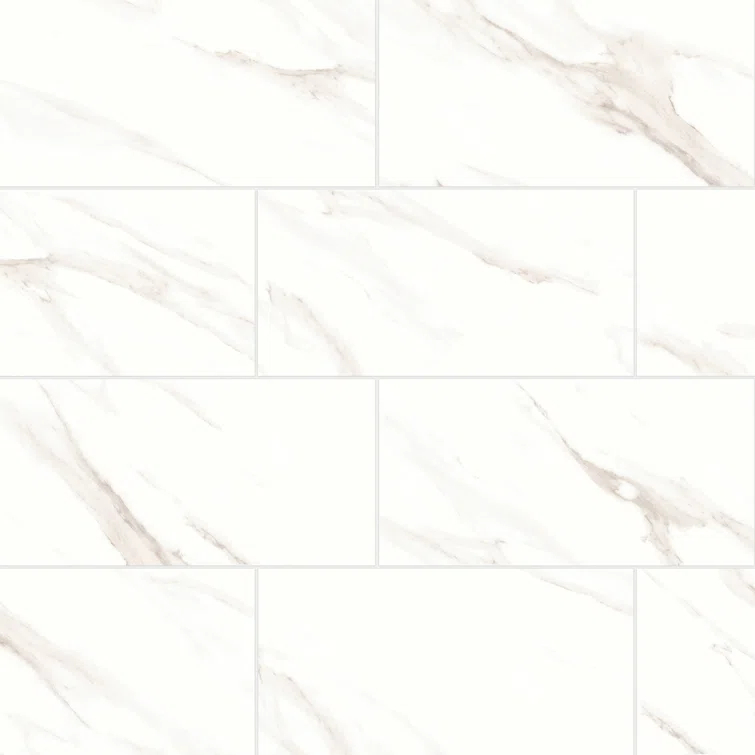 Bedrosians Shandar 12" x 24" Porcelain Marble Look Wall Floor Use Tile