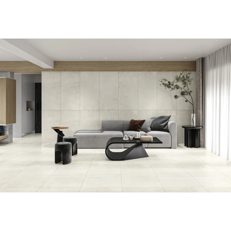 Shandar 24" x 48" Porcelain Marble Look Wall Floor Use Tile in Social White