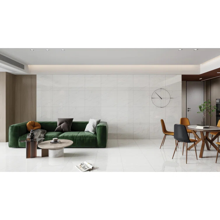 Bedrosians Shandar 24" x 24" Porcelain Marble Look Wall Floor Use Tile in Viber Red