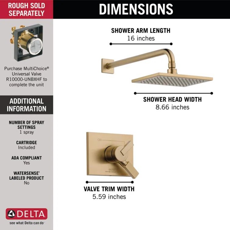 Vero 17 Series Dual-Function Shower Faucet Set, Shower Handle Trim Kit