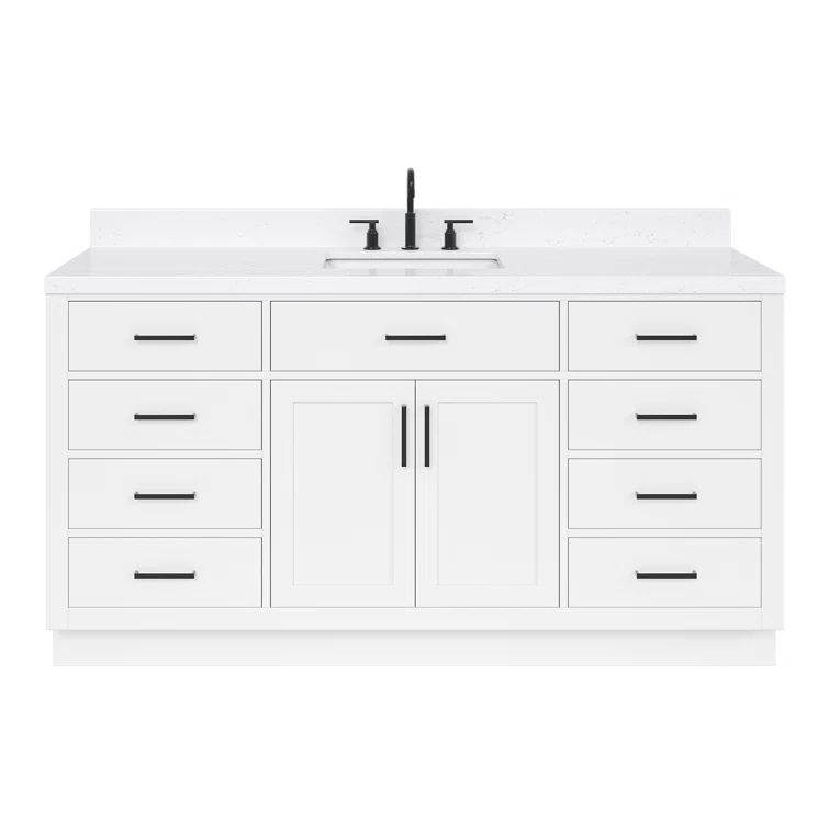 Tidworth 66.25'' Single Bathroom Vanity with Carrara Quartz Top