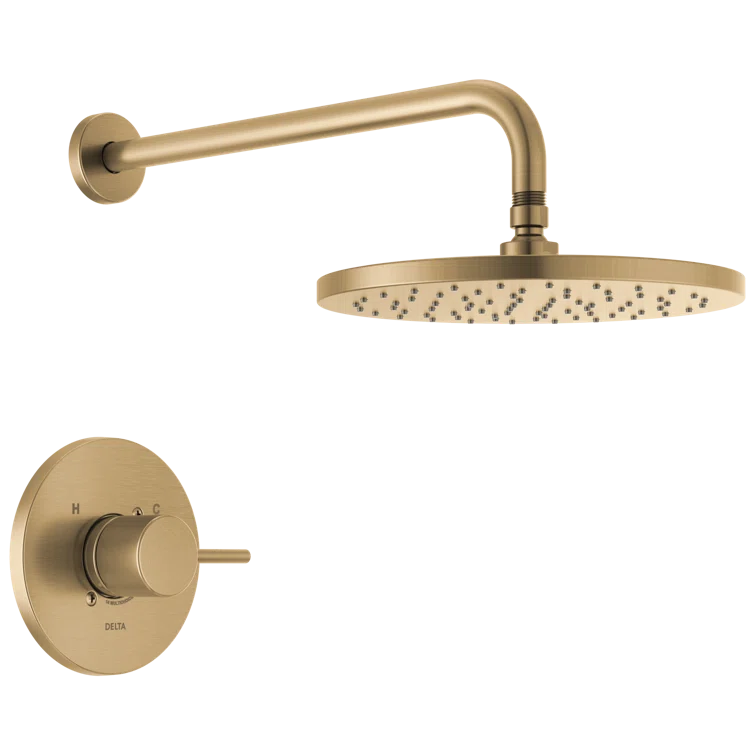 Modern Raincan Round Single-Function Shower Faucet Set, Valve Trim Kit, Rainfall Shower Head