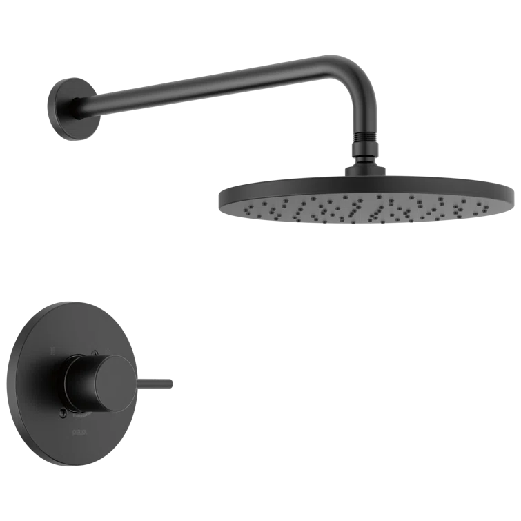 Modern Raincan Round Single-Function Shower Faucet Set, Valve Trim Kit, Rainfall Shower Head