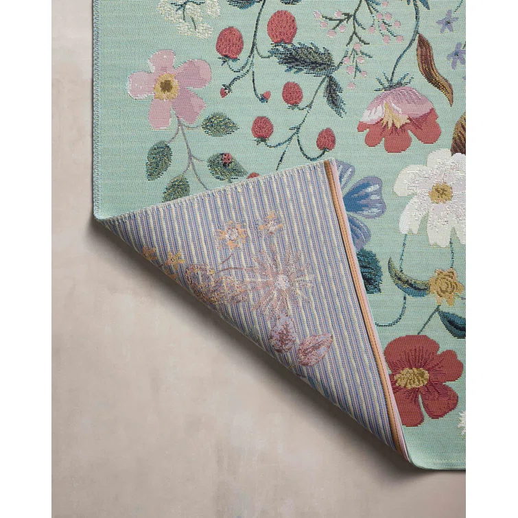 Rifle Paper Co. x Loloi Perennial Mint Indoor / Outdoor Area Rug