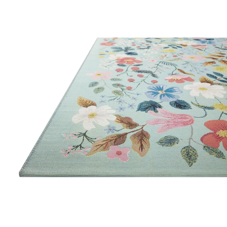 Rifle Paper Co. x Loloi Perennial Mint Indoor / Outdoor Area Rug