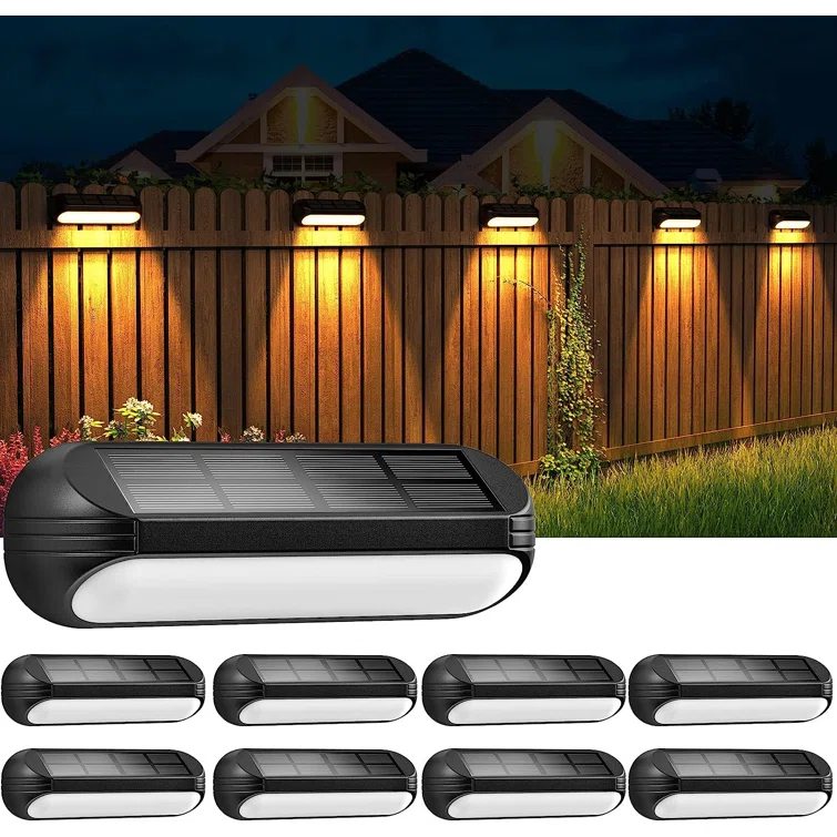 WdtPro Matte Black Solar Powered Integrated LED Step Light Kit (Set of 8)