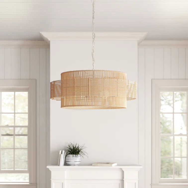 Gaia 2 Light Rattan Dimmable Pendant