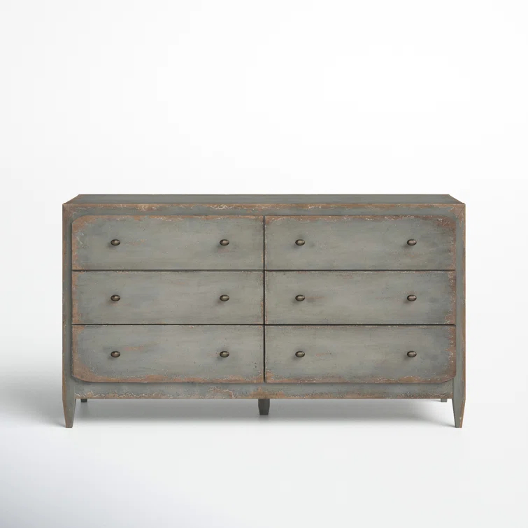 CiaoBella Transitional Gray 68" Double Dresser with Dovetail Drawers