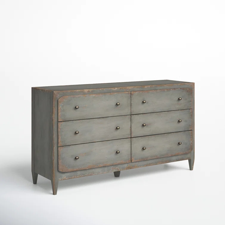 CiaoBella Transitional Gray 68" Double Dresser with Dovetail Drawers