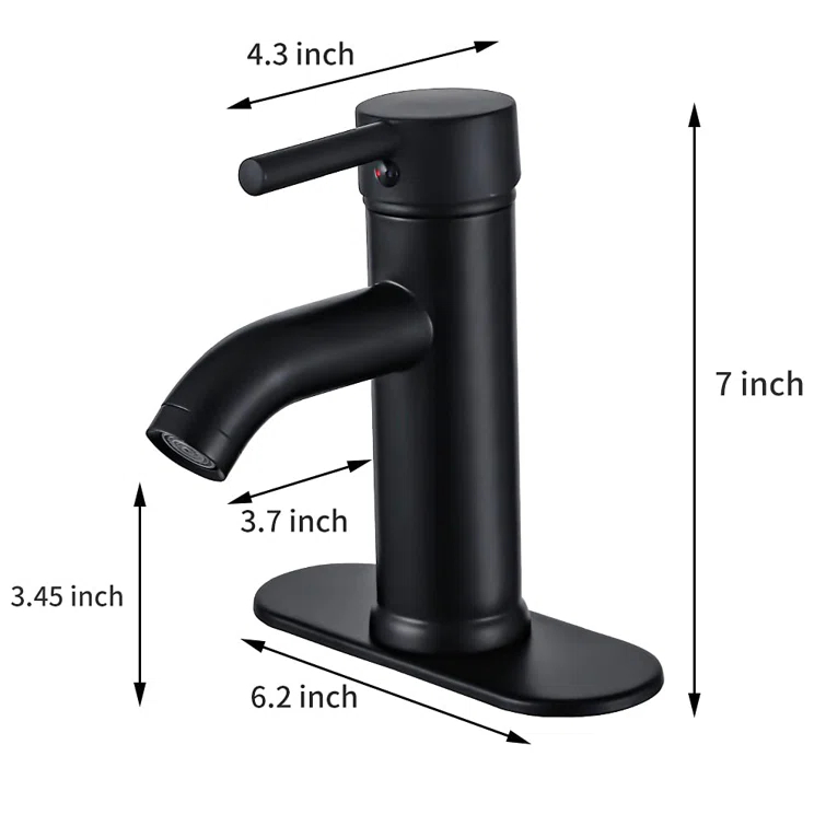 PRIMICOL YYY5G1D Bathroom faucet single hole with pop-up drain for 1-hole or 3-hole installation