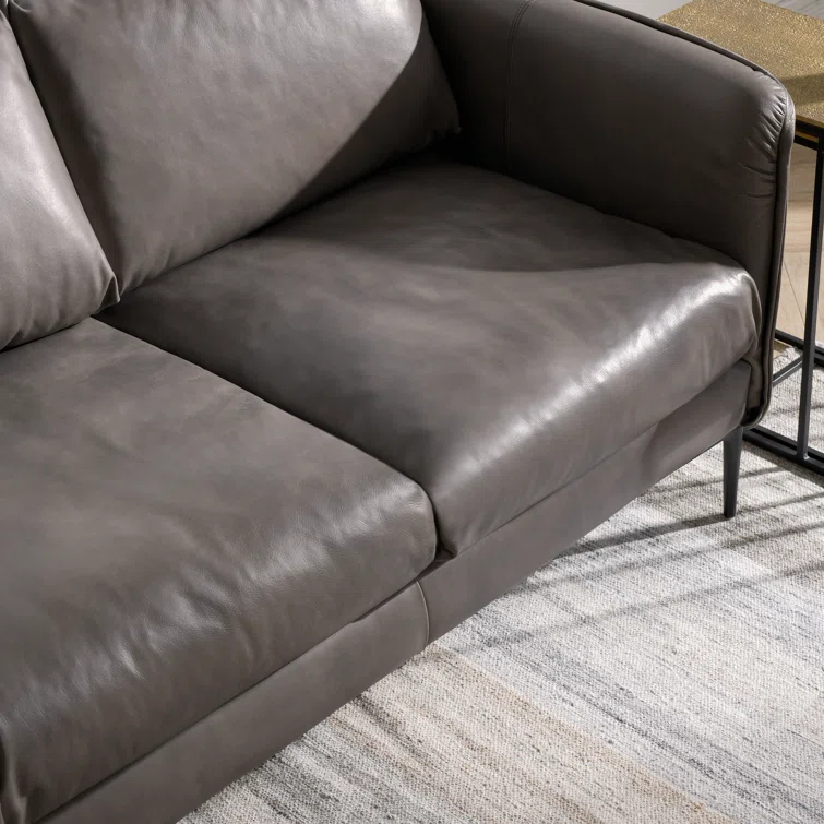 Corinne 85'' Leather Sofa