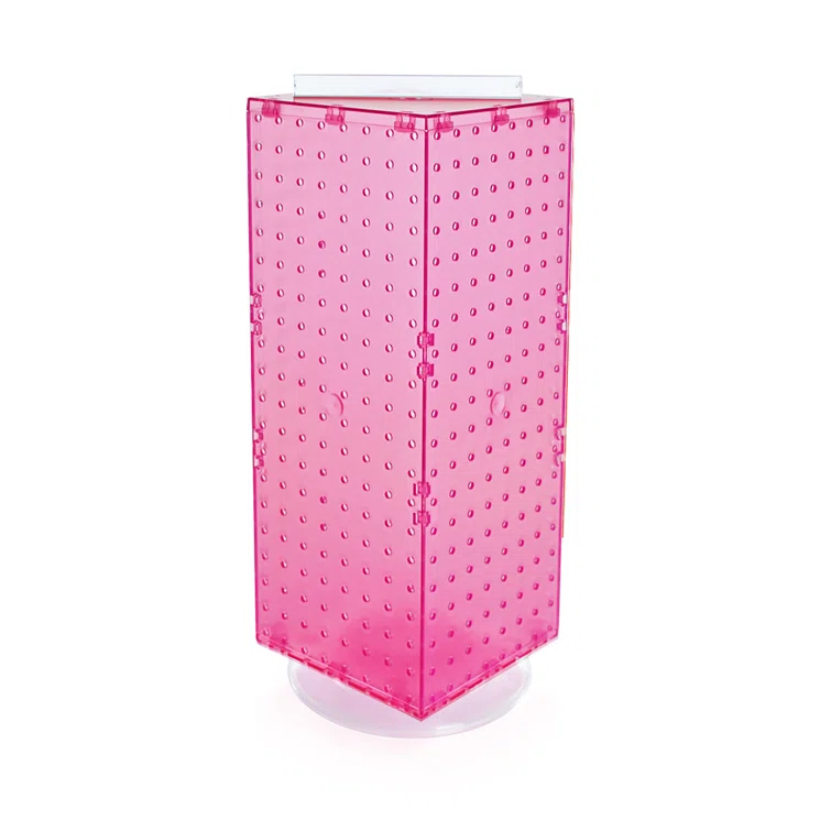 Azar Displays 703385-PNK Four-Sided Revolving 8"W x 20"H Pegboard Counter Display