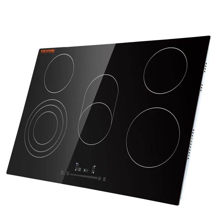 VEVOR 30" Black Electric 5 Burner Cooktop with Dual Size Power Burner