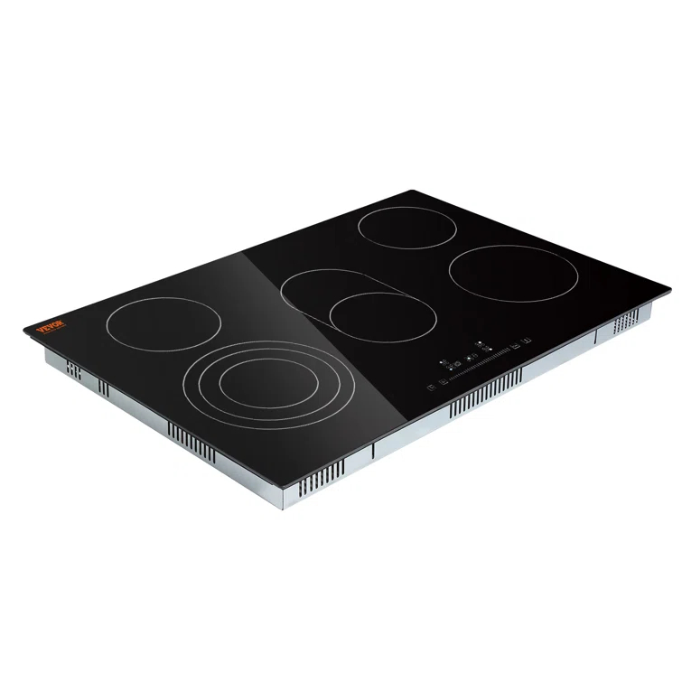 VEVOR 30" Black Electric 5 Burner Cooktop with Dual Size Power Burner