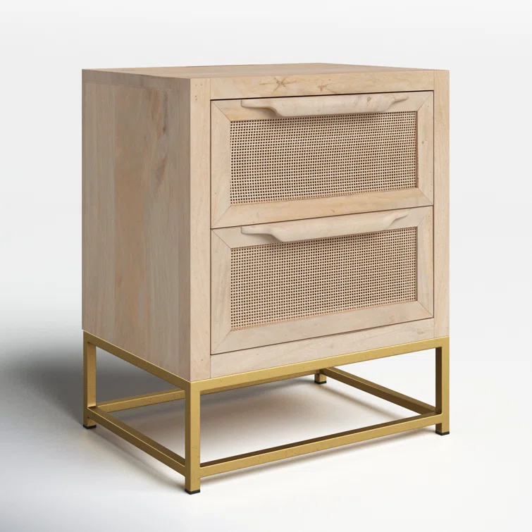 Leanne 2 - Drawer Cane Front Nightstand