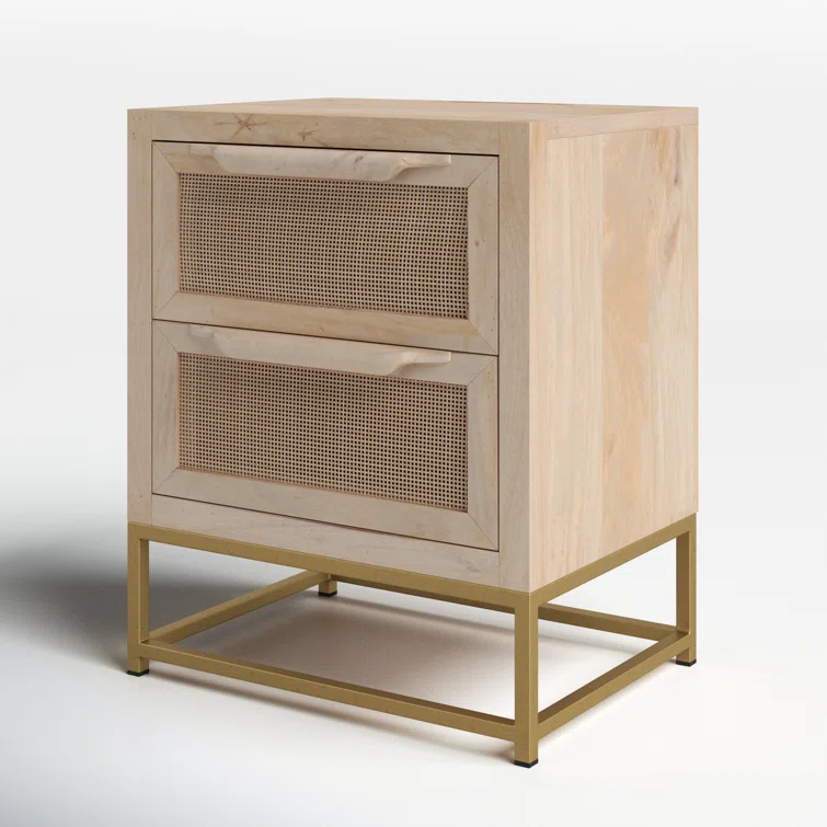 Leanne 2 - Drawer Cane Front Nightstand