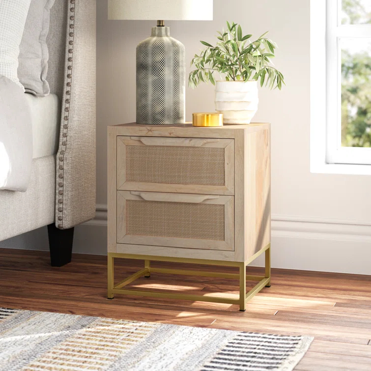 Leanne 2 - Drawer Cane Front Nightstand