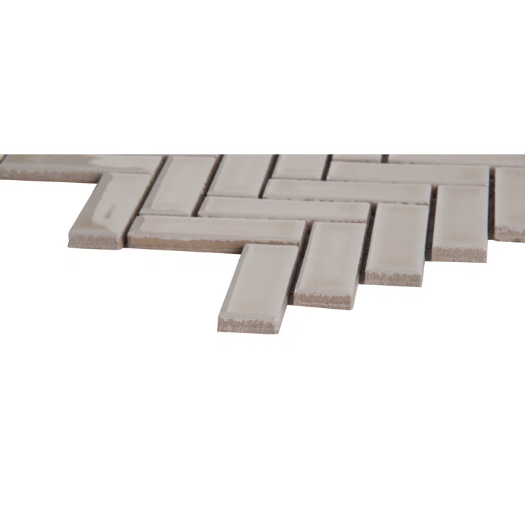 Herringbone 1" x 3" Glossy Ceramic Mosaic Tile
