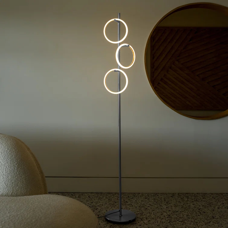 Brightech Saturn 66 in. Industrial 3-Light 3-Way Dimming LED Floor Lamp