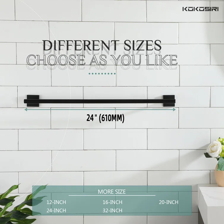 24" Bathroom Towel Bar Wall Mounted