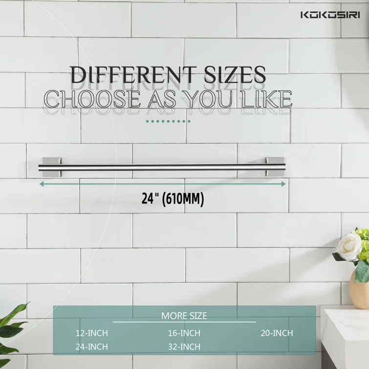 24" Bathroom Towel Bar Wall Mounted