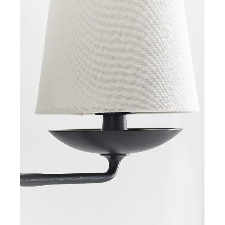 Black Iron Dimmable Wall Sconce with Cone Shades