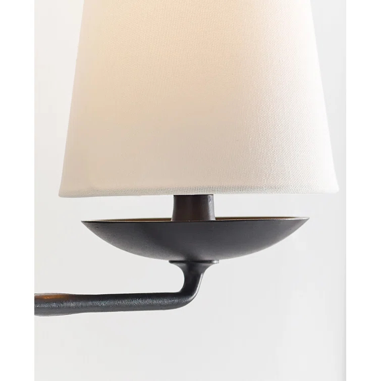 Black Iron Dimmable Wall Sconce with Cone Shades