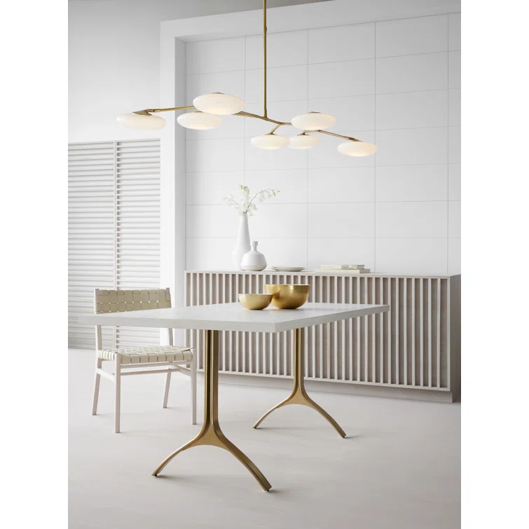 Brindille Soft Brass 7-Light LED Linear Chandelier