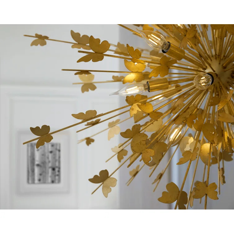 Farfalle Gold Crystal 18-Light Organic Elegance Chandelier