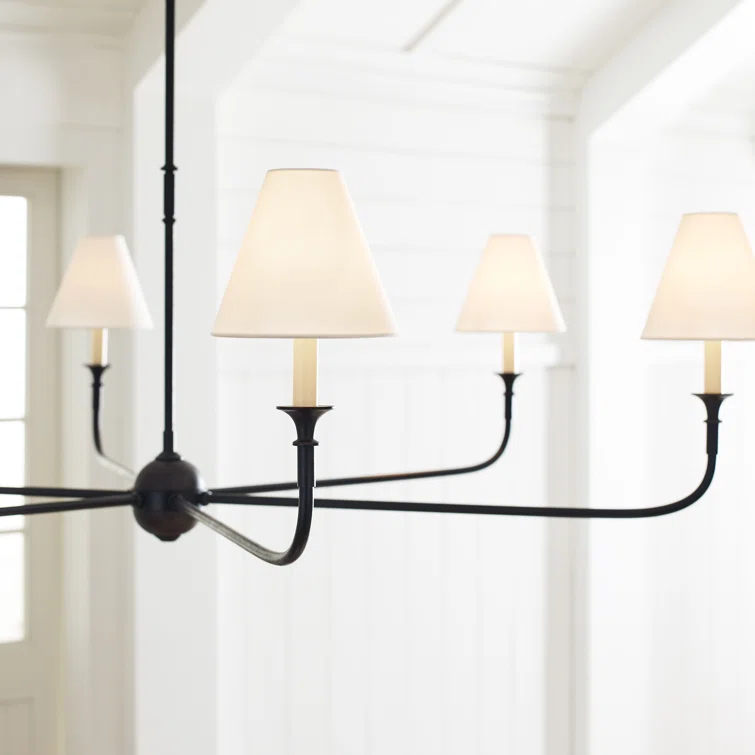 Aged Iron and Crystal 6-Light Candle Chandelier