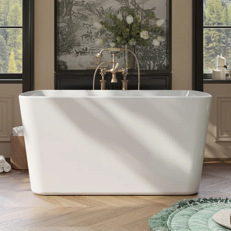 49'' x 27.95'' Freestanding Soaking Acrylic Bathtub