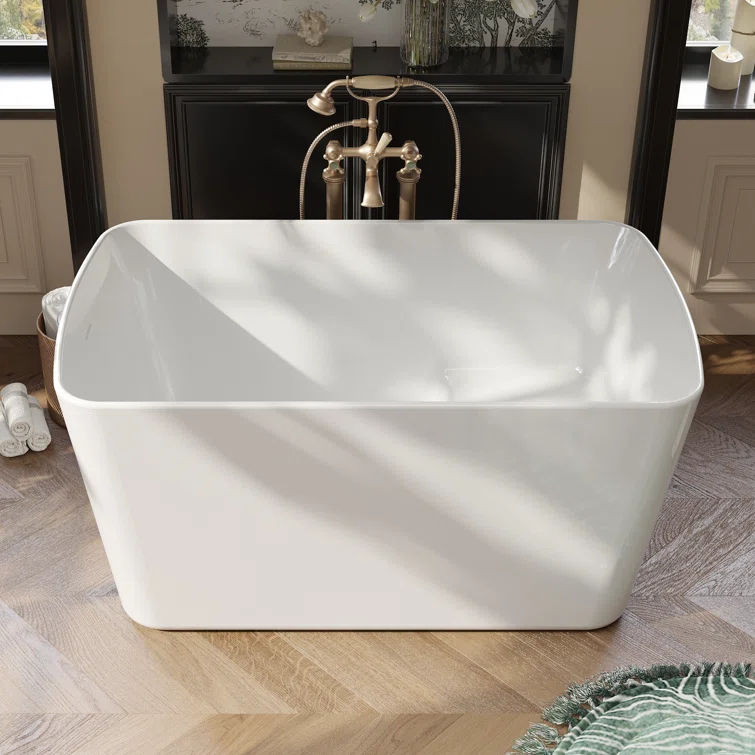49'' x 27.95'' Freestanding Soaking Acrylic Bathtub