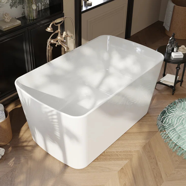 49'' x 27.95'' Freestanding Soaking Acrylic Bathtub